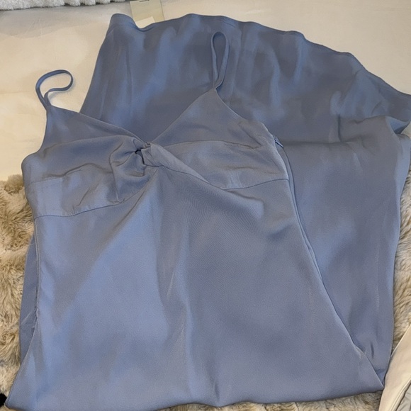 Abercrombie Baby Blue Slip Dress with Front Knot - Picture 6 of 8